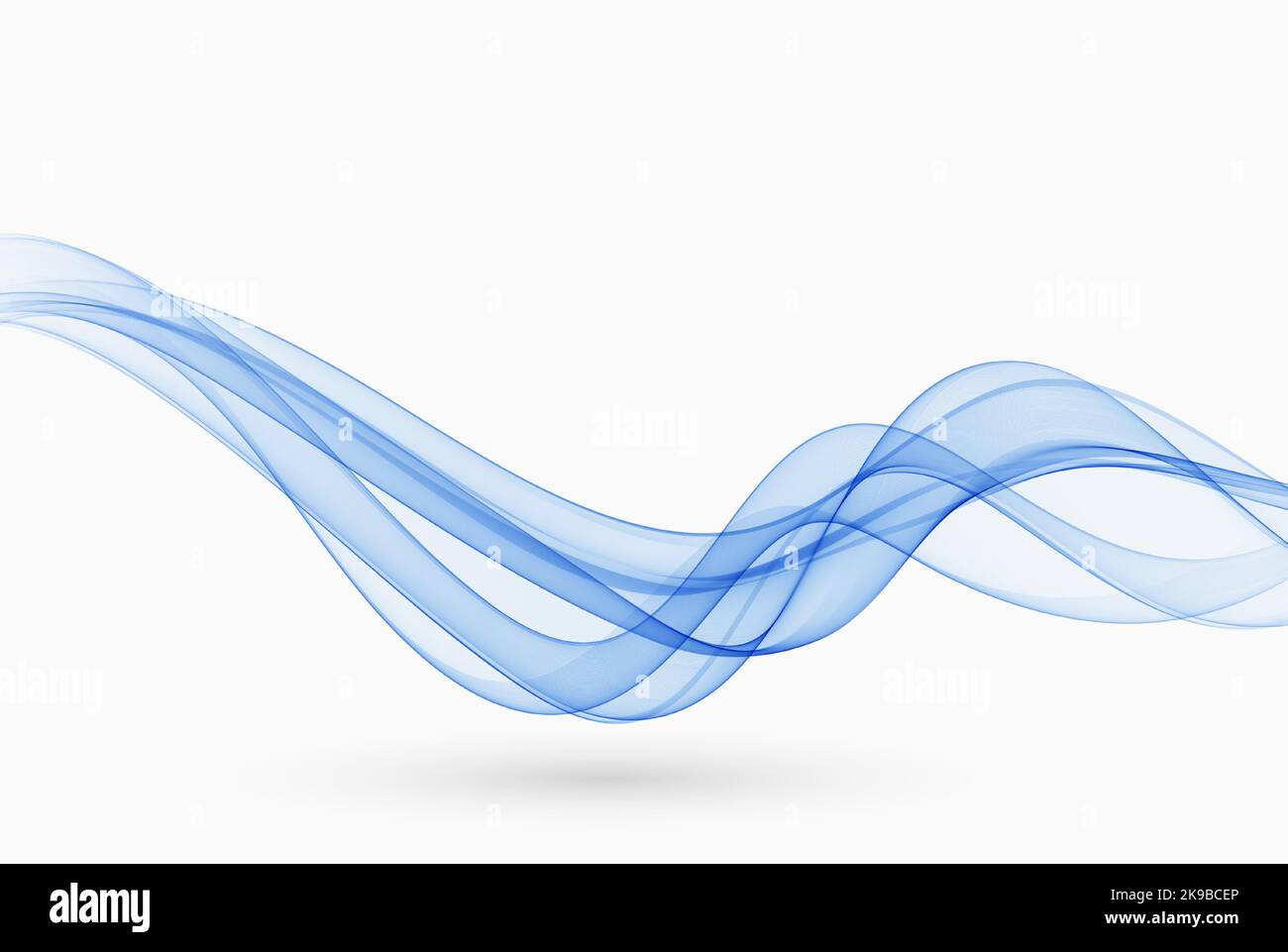 Abstract blue wave background, transparent wavy lines.Wave of blue ...