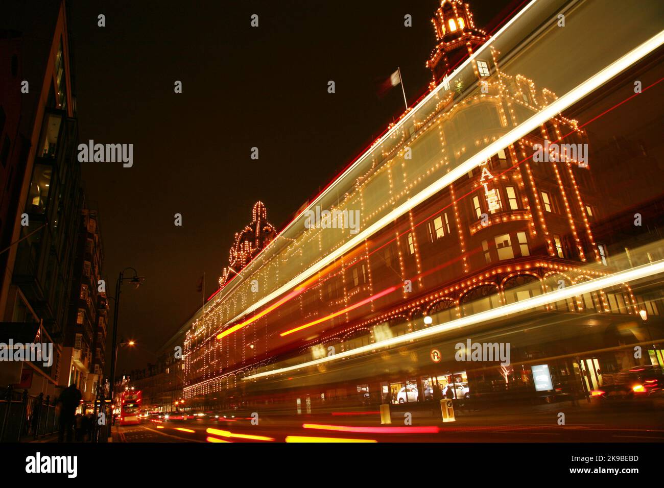 London, UK January 15, 2011 Night View of Harrods department store
