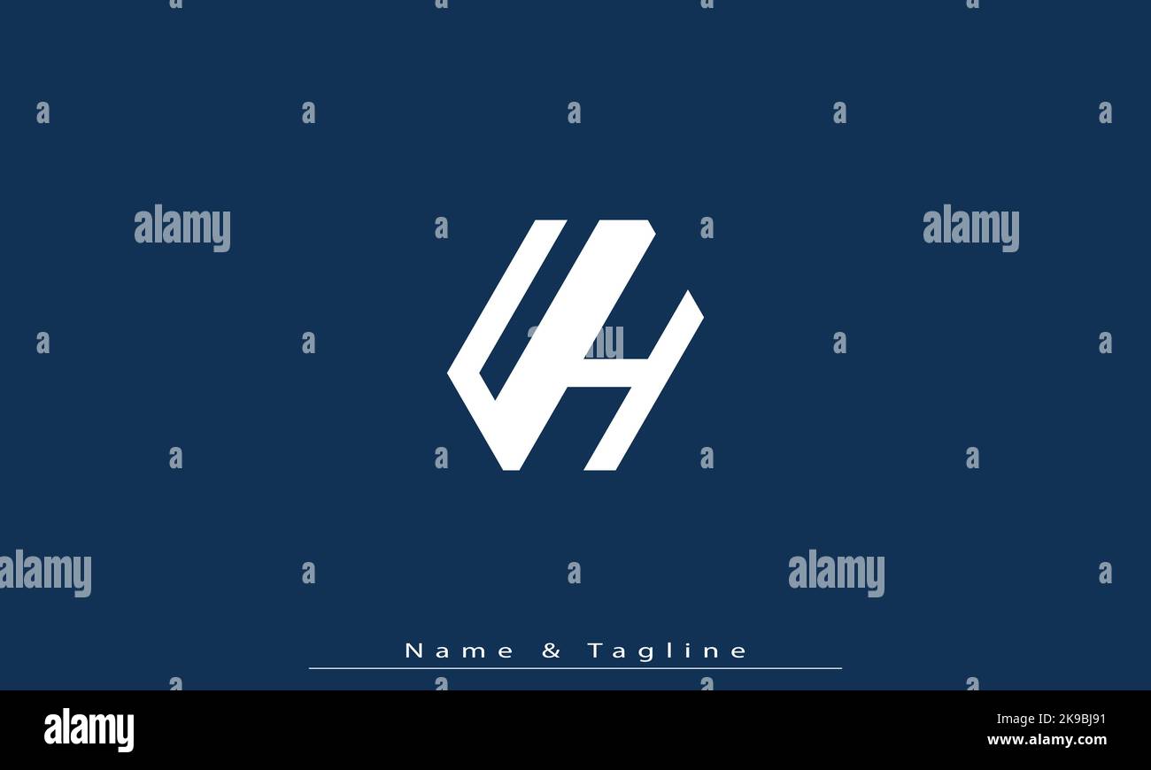 Alphabet letters Initials Monogram logo UH , HU Stock Vector