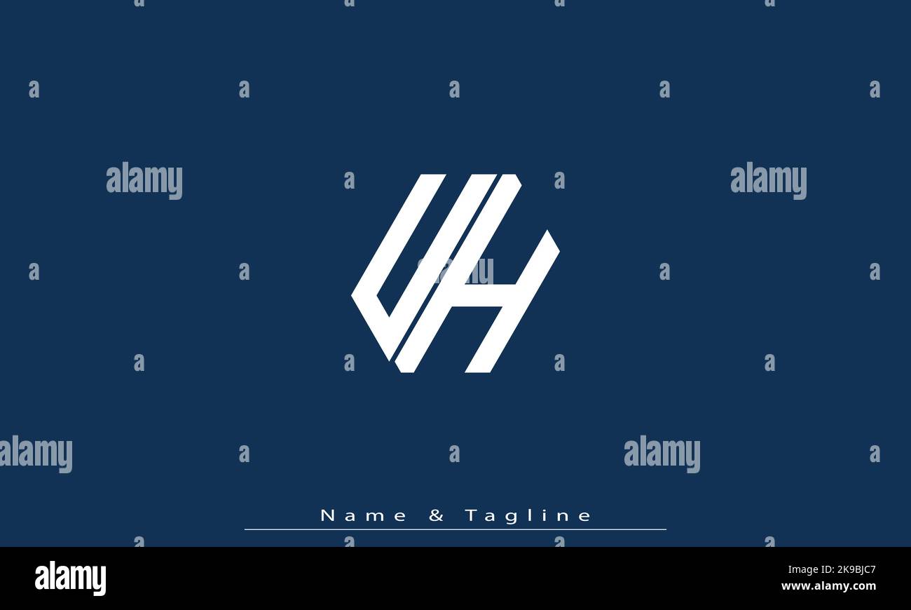 Alphabet letters Initials Monogram logo UH , HU Stock Vector