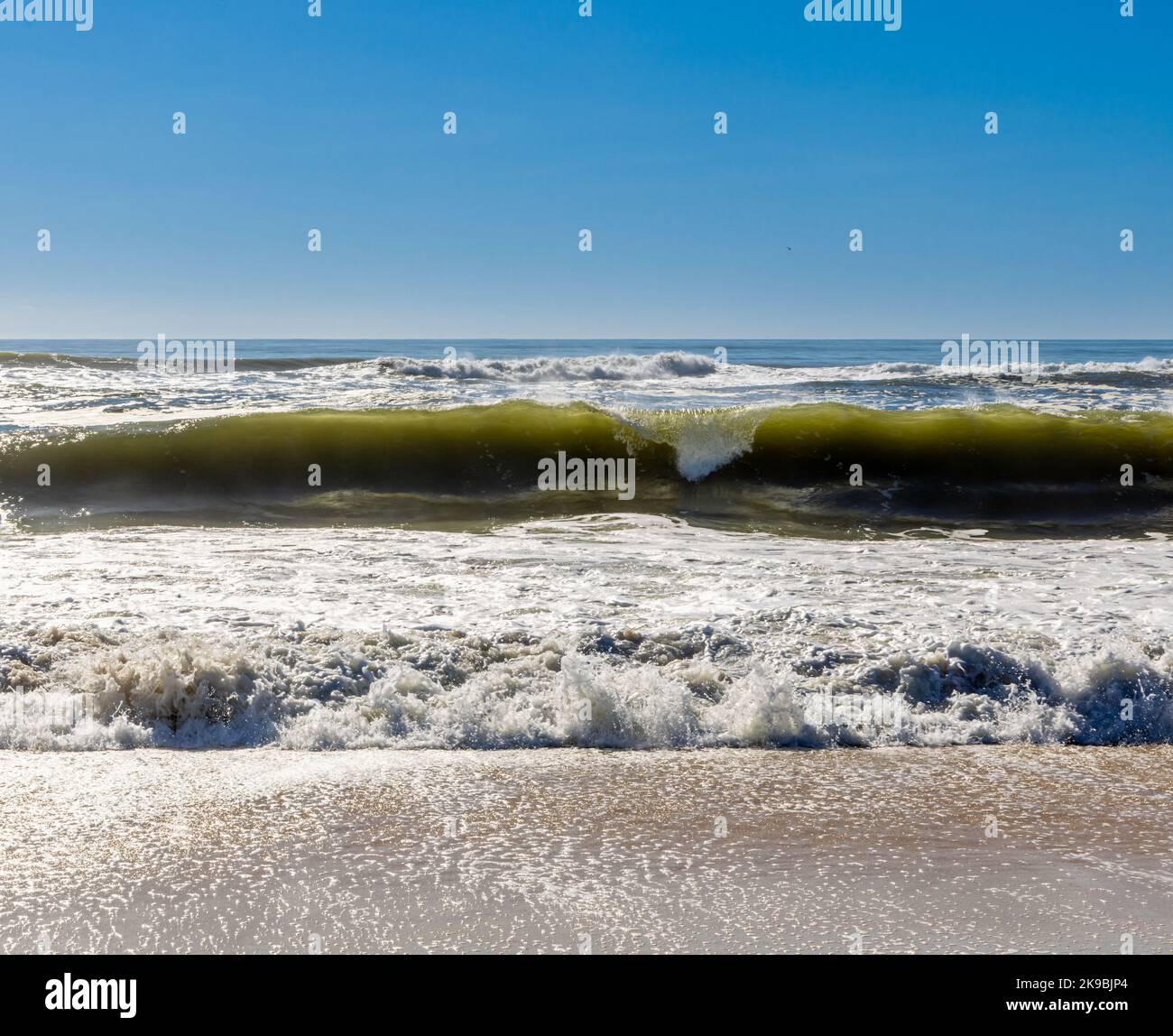 Surf at Cooper's Beach, Southampton, NY Stock Photo