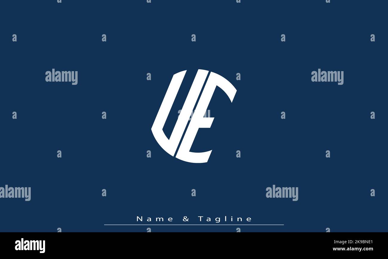 Alphabet letters Initials Monogram logo UE , EU Stock Vector