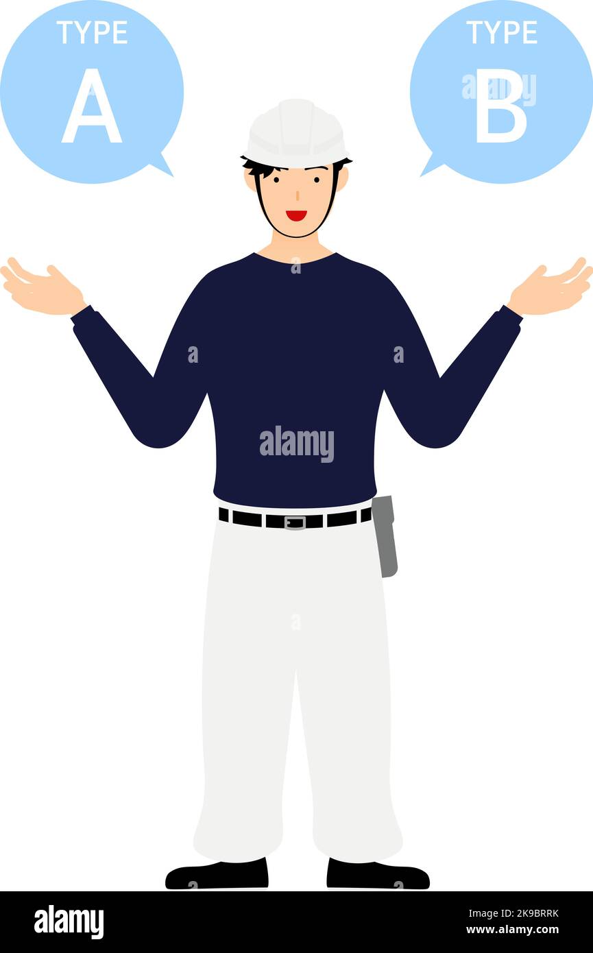 Carpenter man pose, Suggesting A and B Stock Vector Image & Art - Alamy