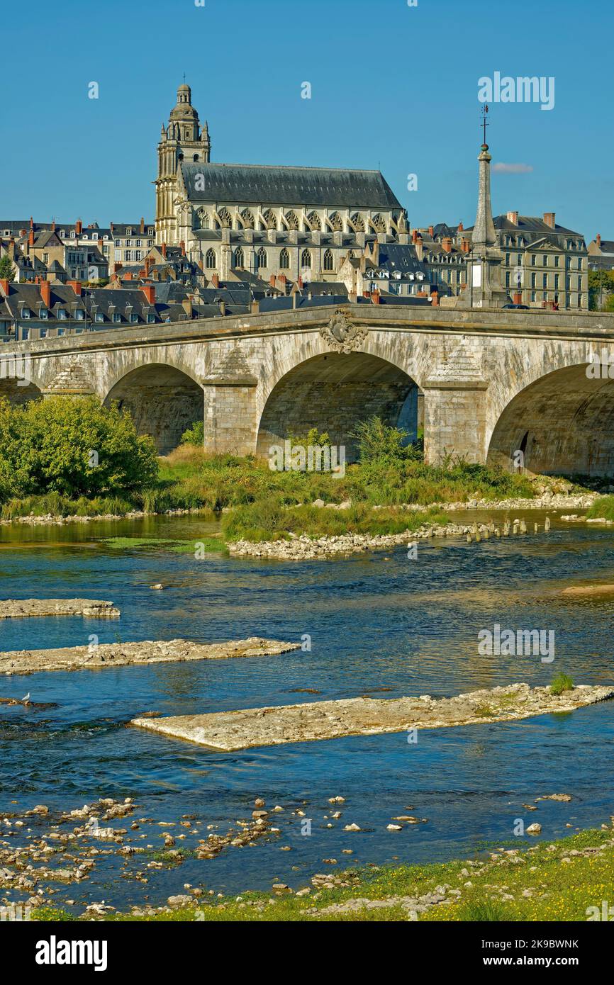 The town of Blois on the River Loire, Loir-et-Cher, France. Stock Photo