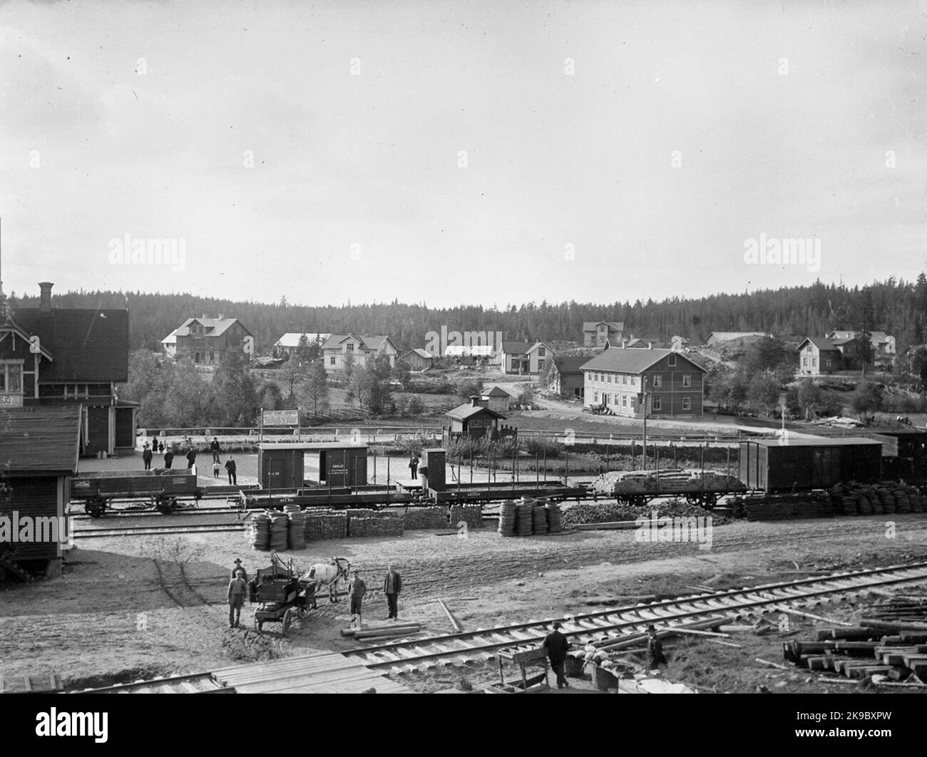 Station area, Gnosjö Stock Photo Alamy