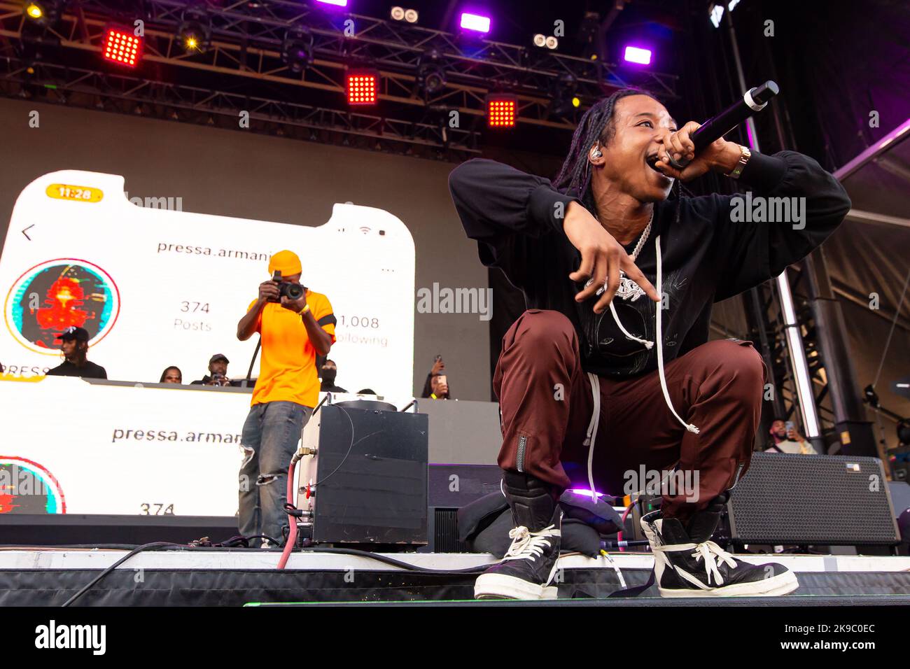 Rapper Pressa performing at Breakout Festival at the PNE Amphitheatre