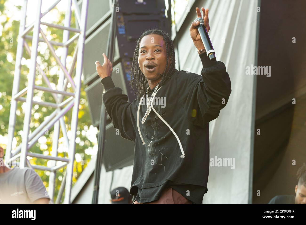 Rapper Pressa performing at Breakout Festival at the PNE Amphitheatre ...