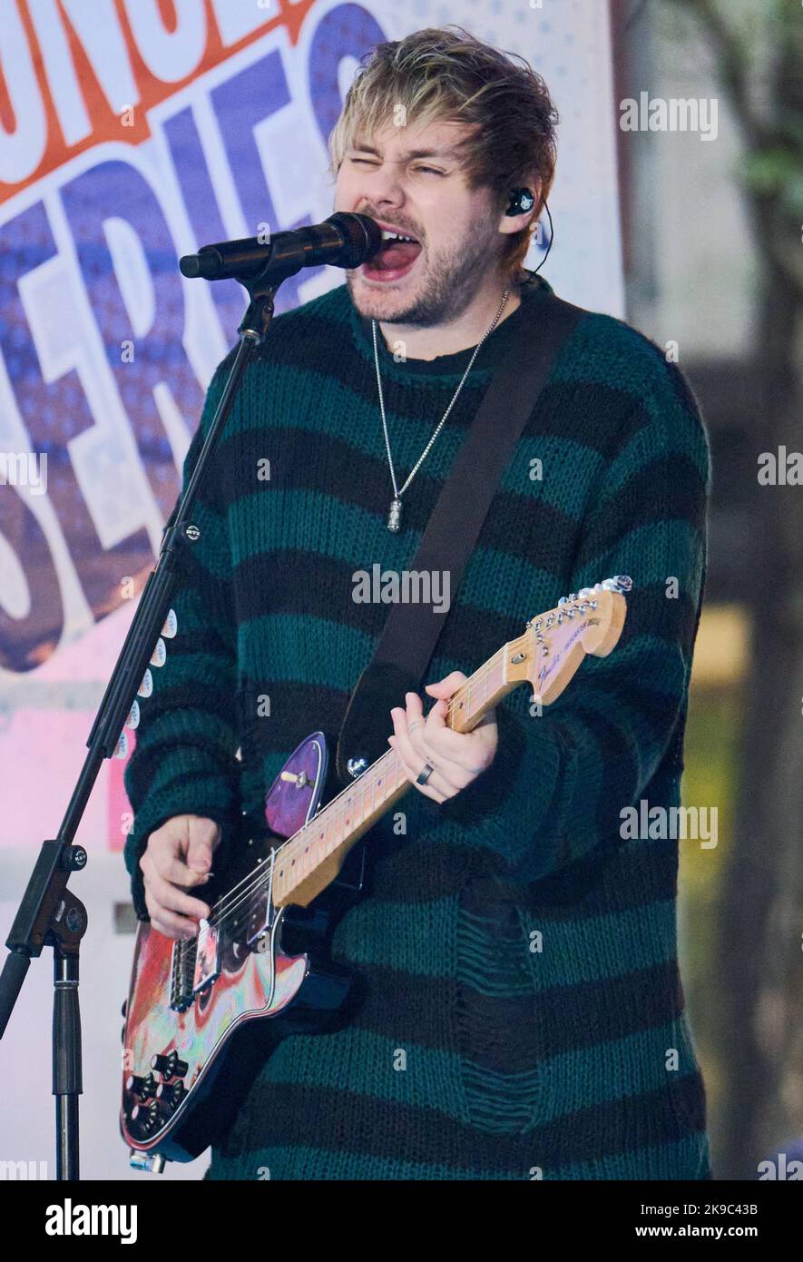 NEW YORK, NY, USA - SEPTEMBER 30, 2022: 5 Seconds of Summer Perform on NBC's 'Today' Show Concert Series at Rockefeller Plaza. Stock Photo