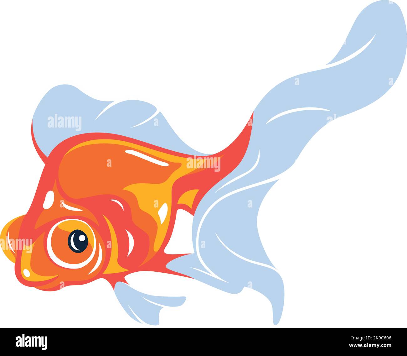 Simple Illustration of Swimming Goldfish Stock Vector
