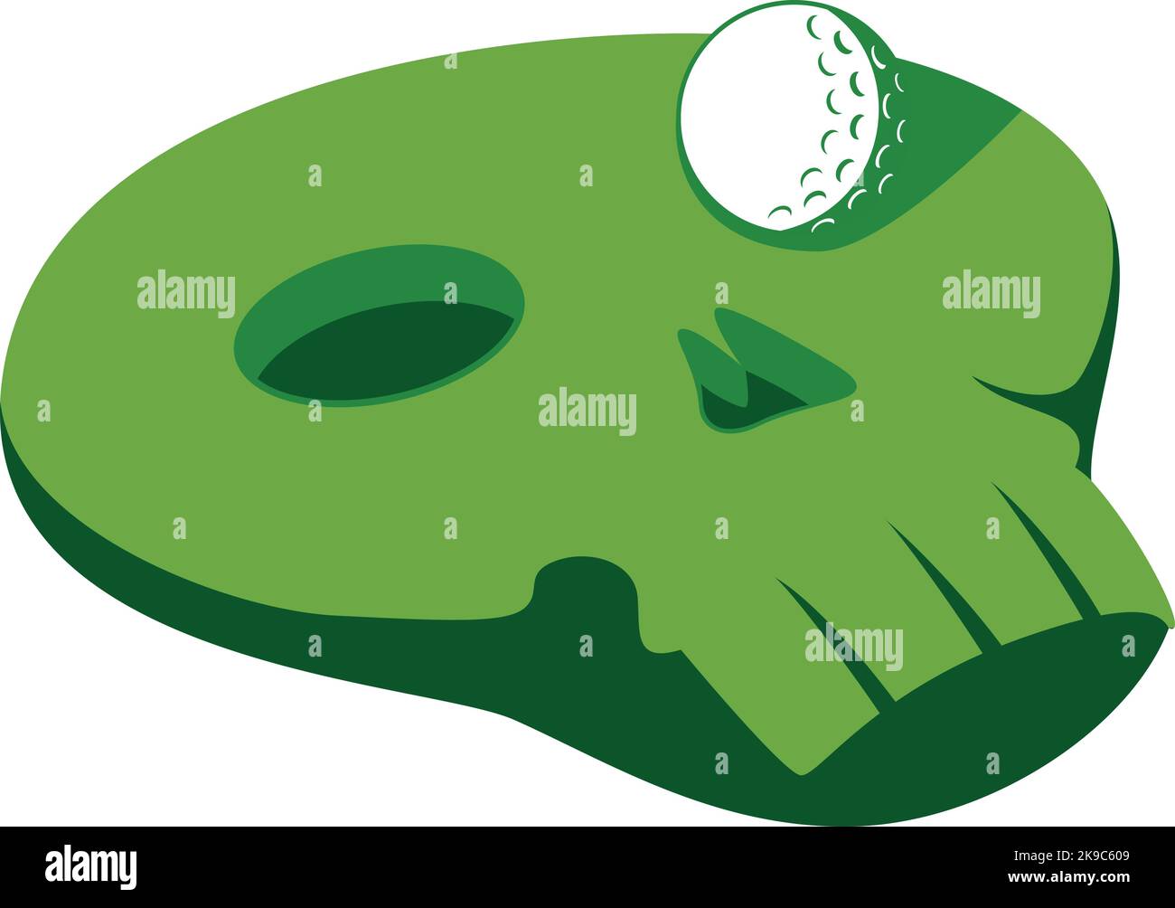 Golf logo with Golf Course in the shape of a skull Stock Vector Image