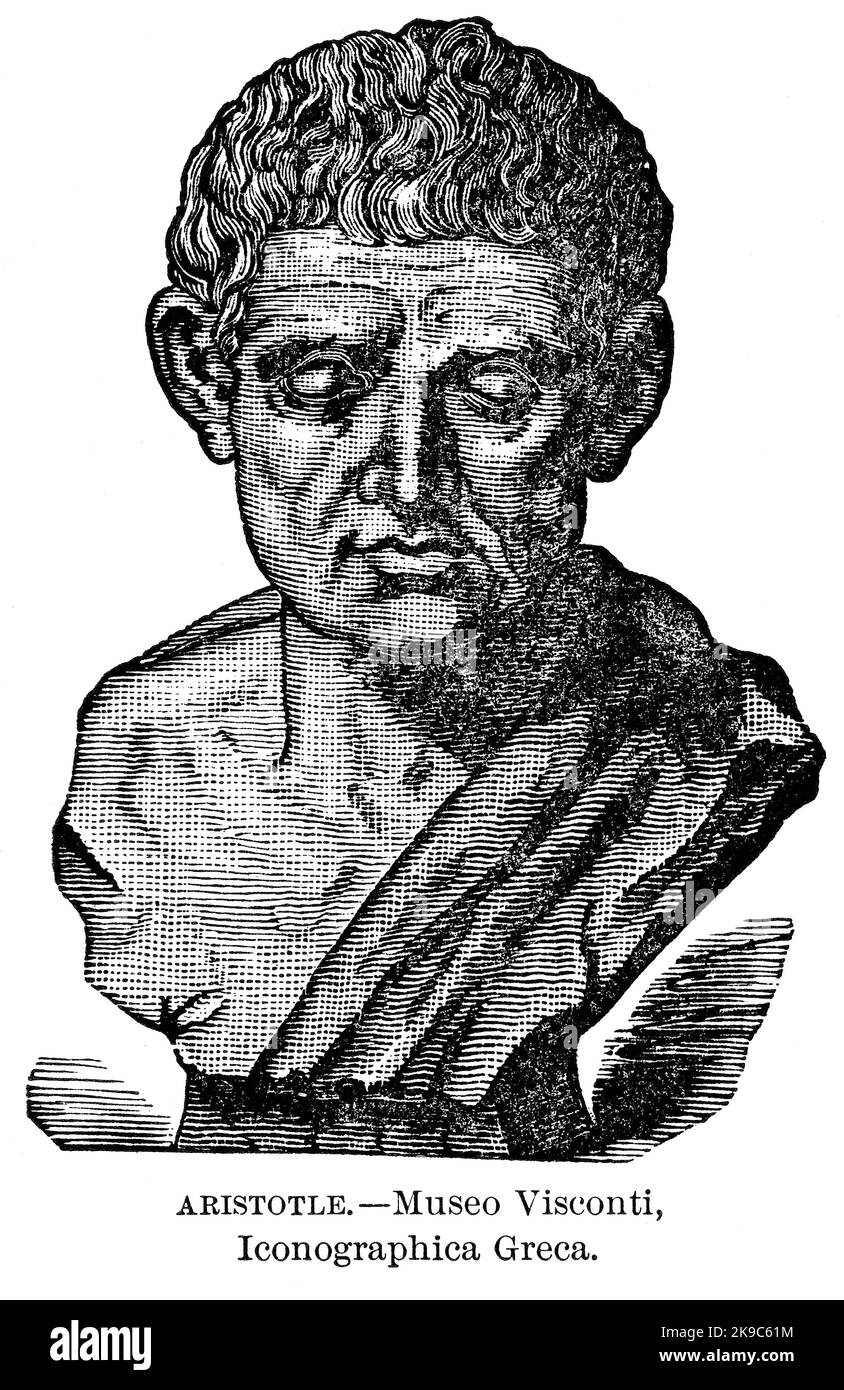 Aristotle, Illustration, Ridpath's History of the World, Volume I, by John Clark Ridpath, LL. D., Merrill & Baker Publishers, New York, 1894 Stock Photo