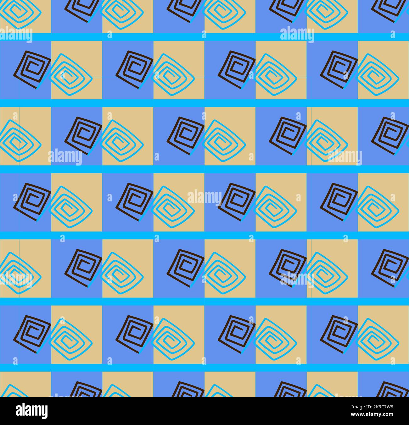 Seamless vector pattern made of cartoon spirals Stock Vector