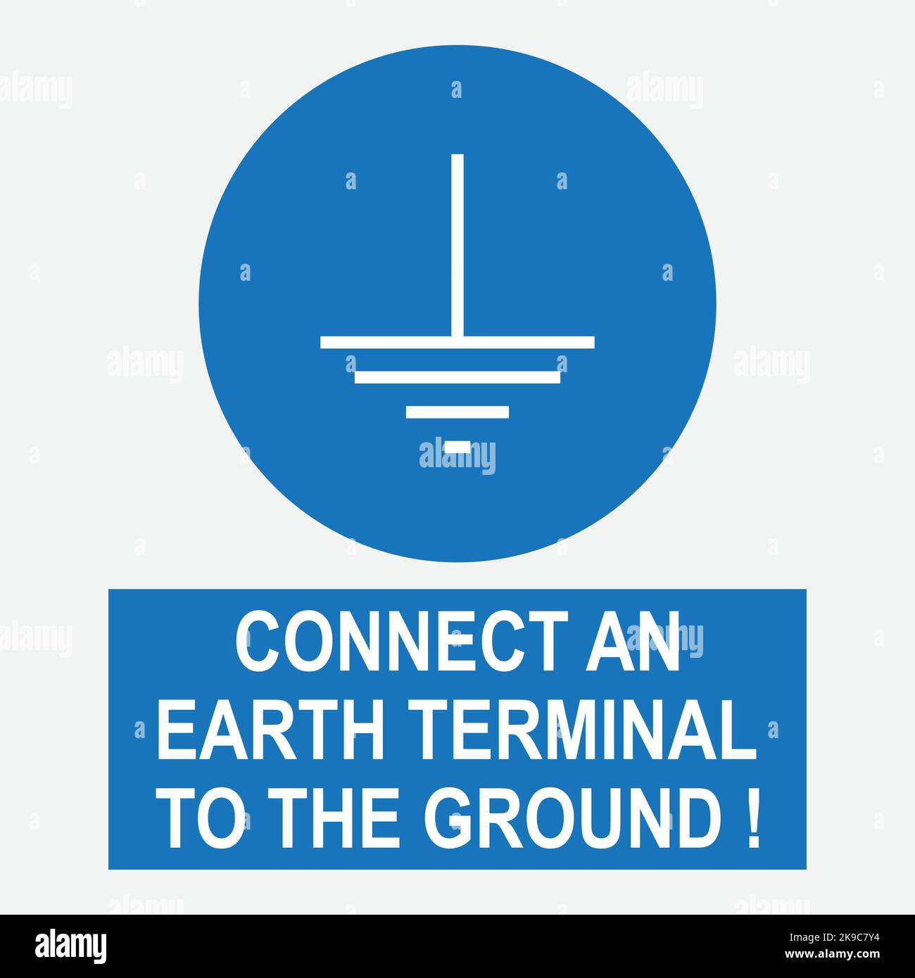 Connect an earth terminal to the ground sign Stock Vector Image & Art