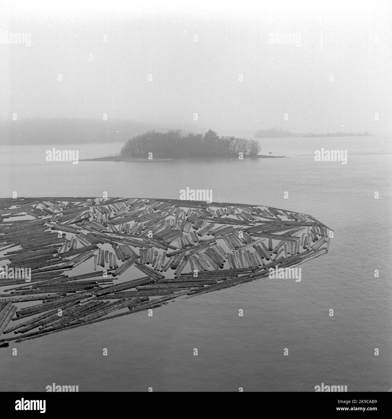 Åland trip. Timmer raft Stock Photo - Alamy