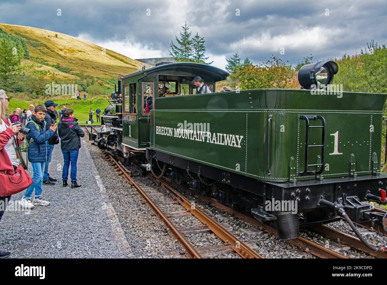 The Brecon mountain railway. Steam {Santa Teresa} Stock