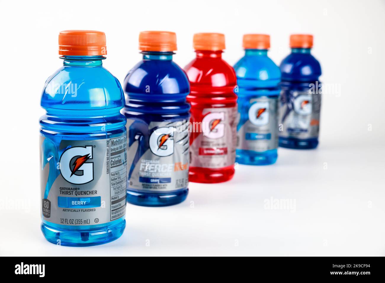 For staying hydrated, Gatorade sports drink is in a bottle with electrolytes Stock Photo Alamy
