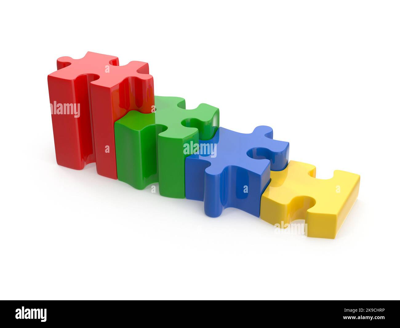 Colorful Puzzle Chart , This is a 3d rendered computer generated image ...