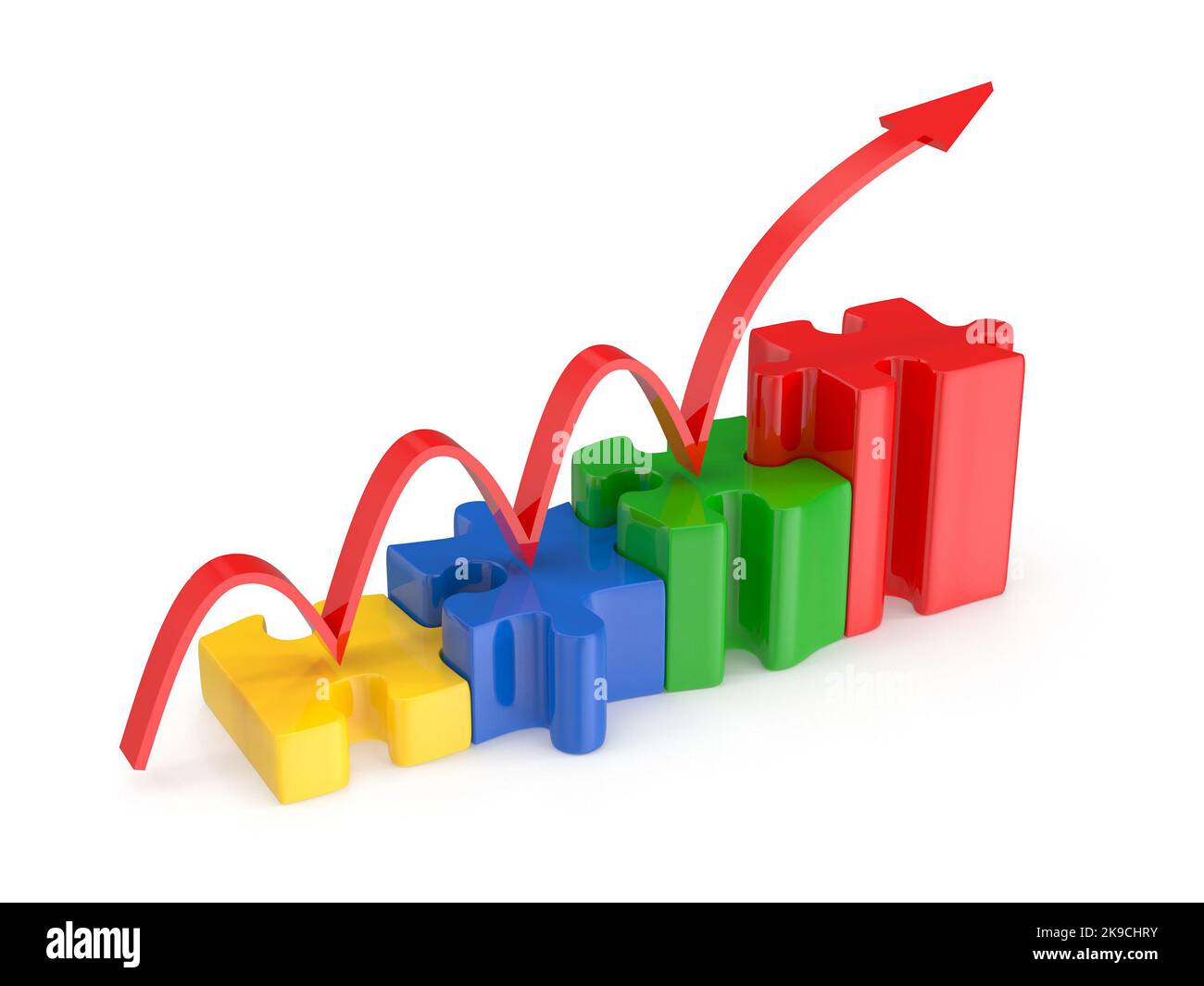 Colorful Puzzle Chart , This is a 3d rendered computer generated image ...