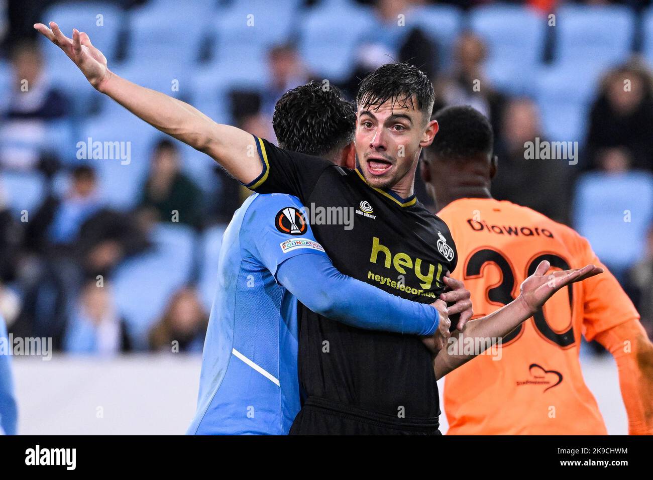 Union's Dante Vanzeir reacts during a soccer game between Swedish Malmo Fotbollforening and Belgian Royale Union Saint-Gilloise, Thursday 27 October 2022 in Malmo, on day 5 of the UEFA Europa League group stage. BELGA PHOTO LAURIE DIEFFEMBACQ Credit: Belga News Agency/Alamy Live News Stock Photo