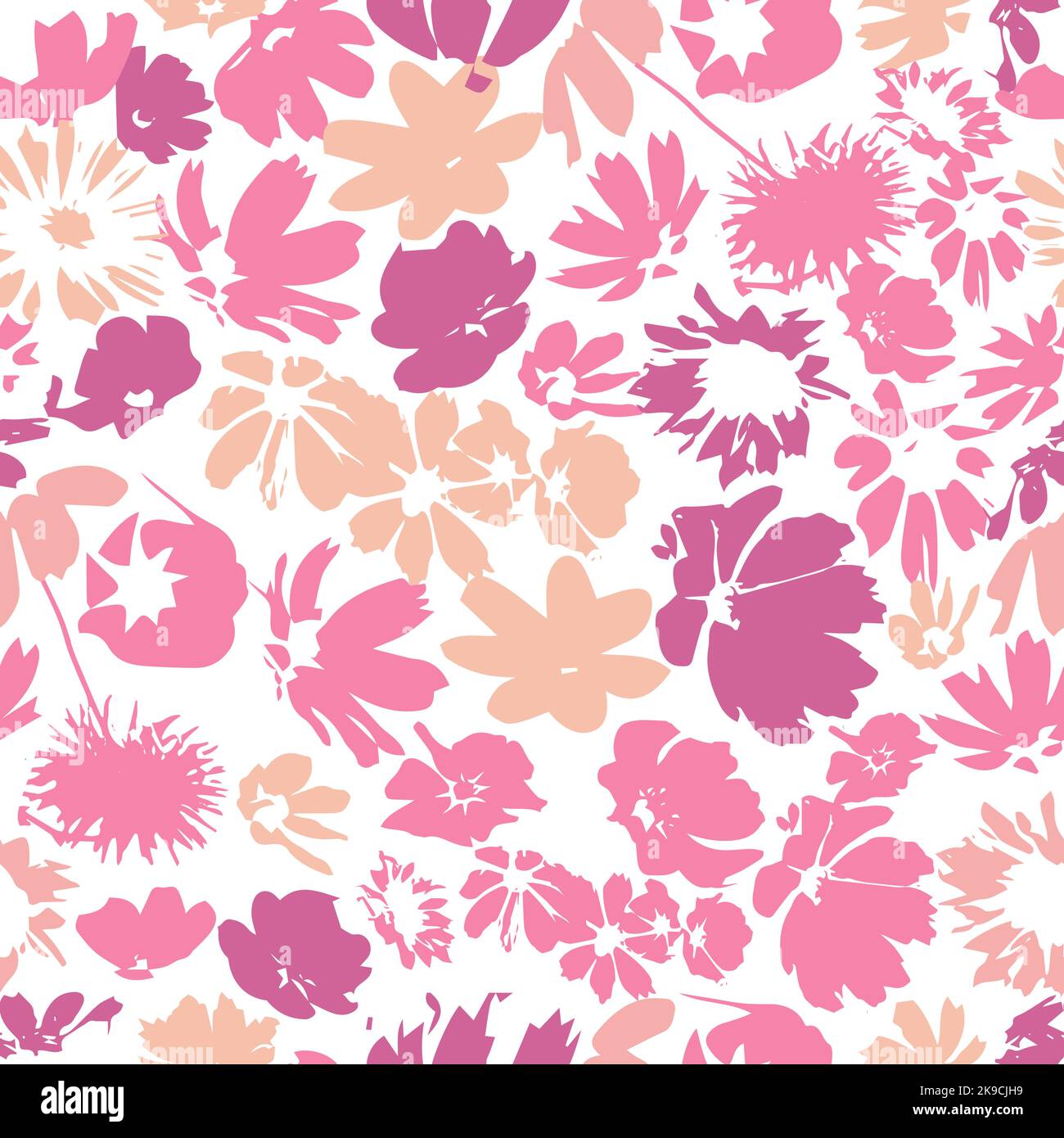 Vintage floral background. Seamless pattern pink flowers. Vector ...