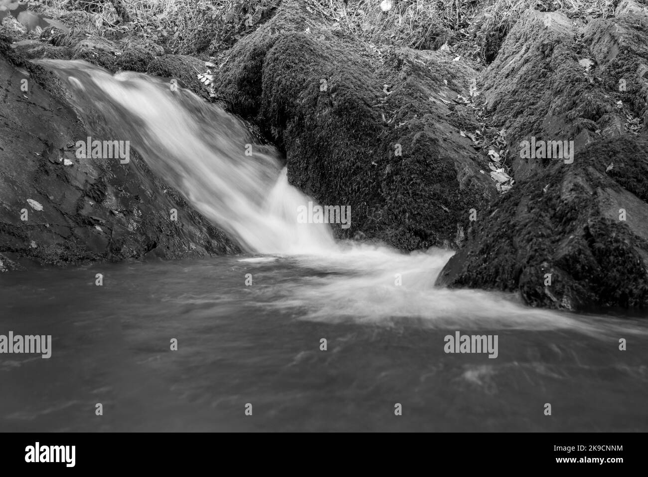 Long exposure of a waterfall on the Horner Water river flowing through