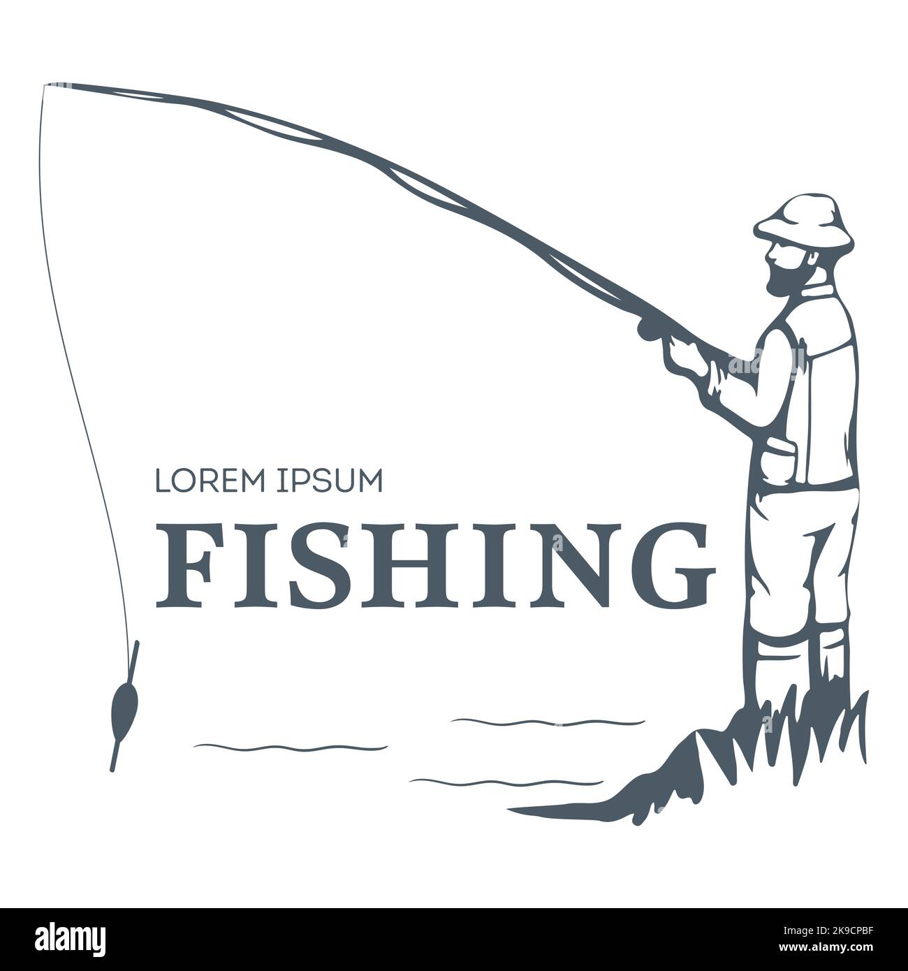 Fishing illustration vintage Stock Vector Images - Alamy