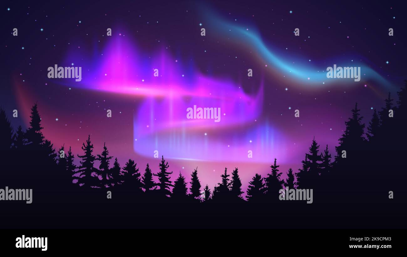Stunning Aurora Borealis Display In The Night Sky. Colorful Northern Light Generative Ai Stunning Aurora Borealis Display Image286967647