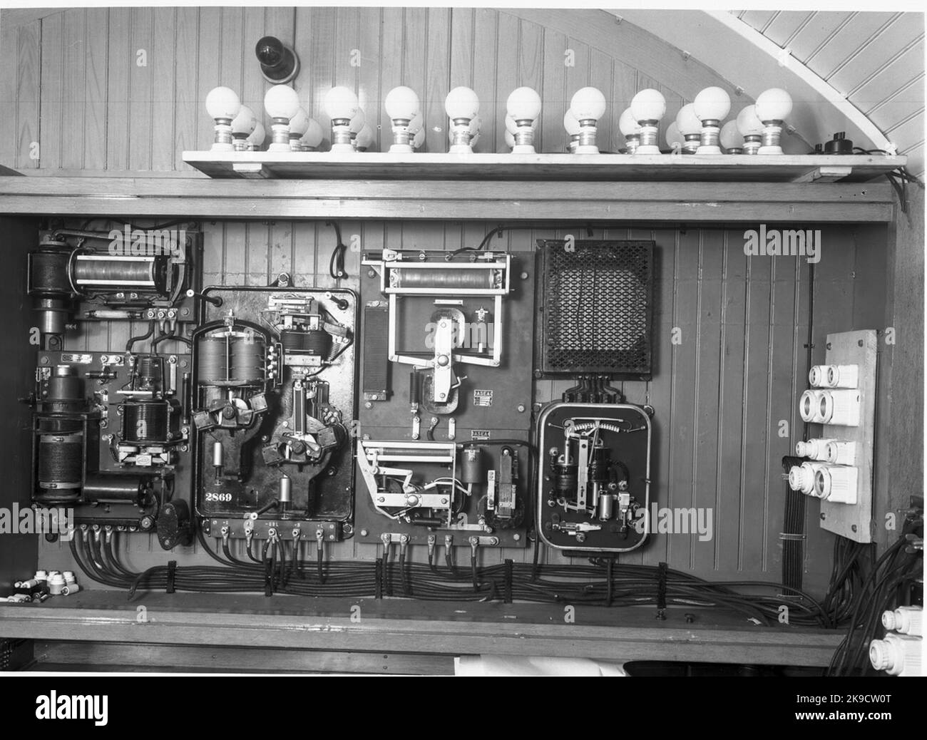 Lighting.Prove bench to test lighting cabinets Stock Photo - Alamy