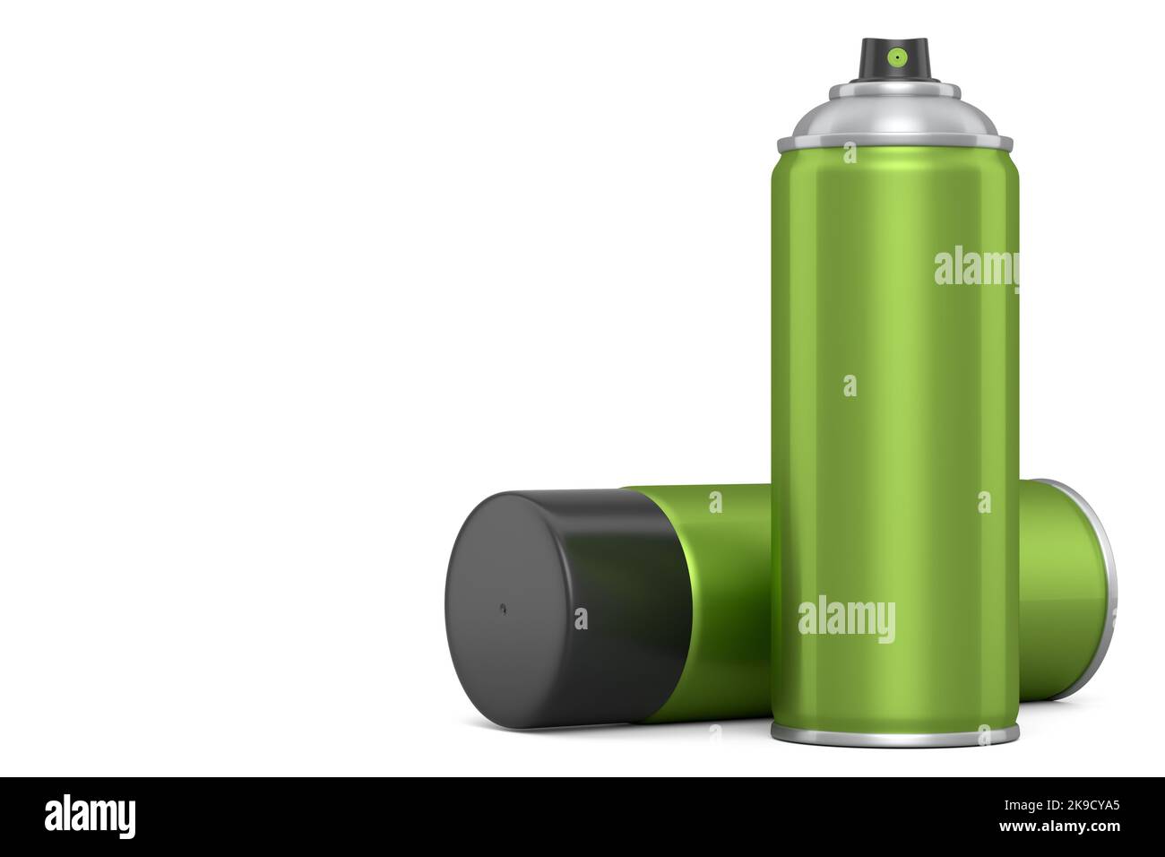 Cans of spray paint isolated on white background. 3d render spray paint