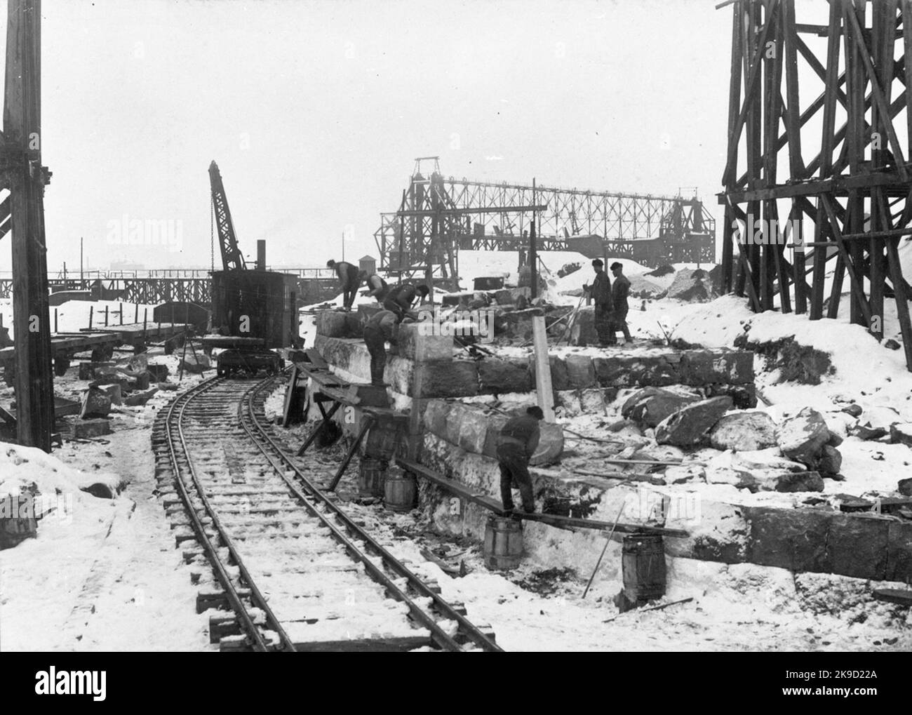 Ore Bridge Rebuilding of the ore bridge on Svartön Stock Photo - Alamy