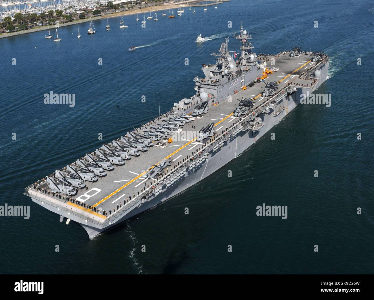 The amphibious assault ship USS Makin Island (LHD 8) U.S. Navy Stock Photo