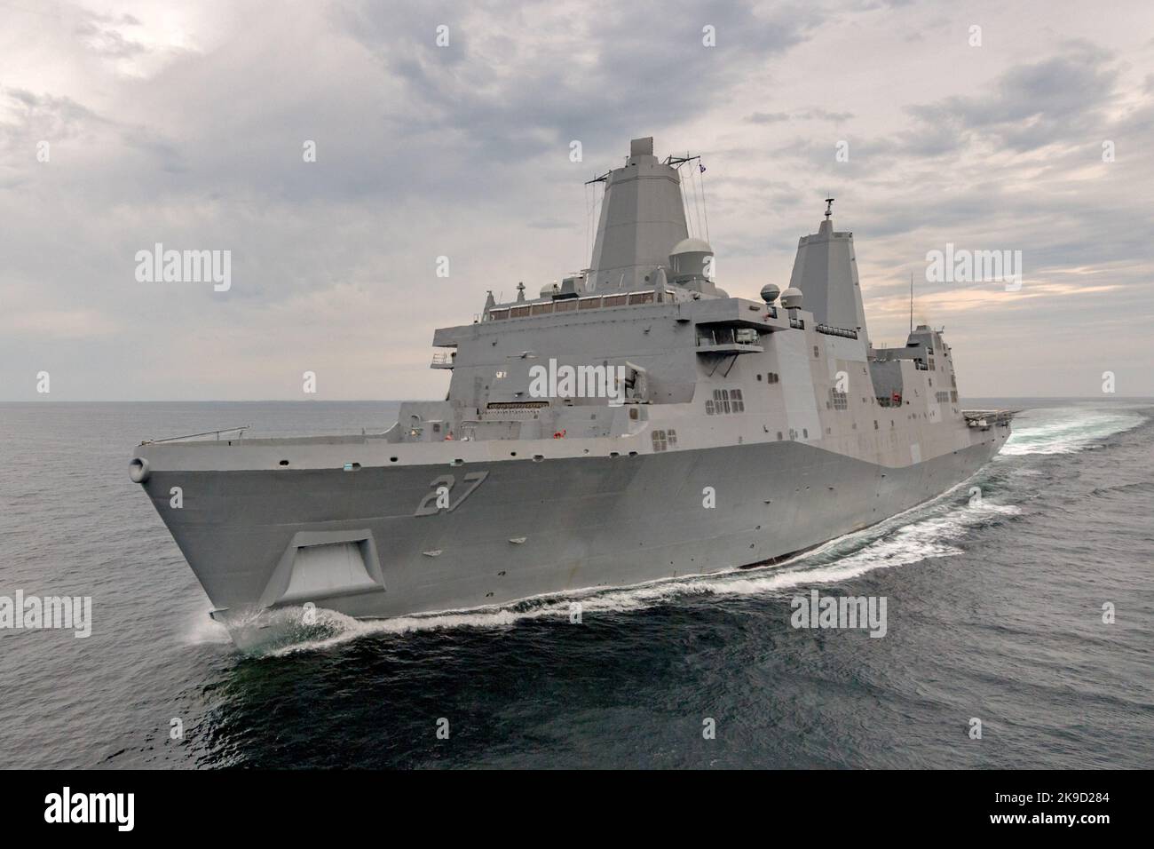 The amphibious transport dock ship USS Portland (LPD 27) U.S. Navy Stock Photo