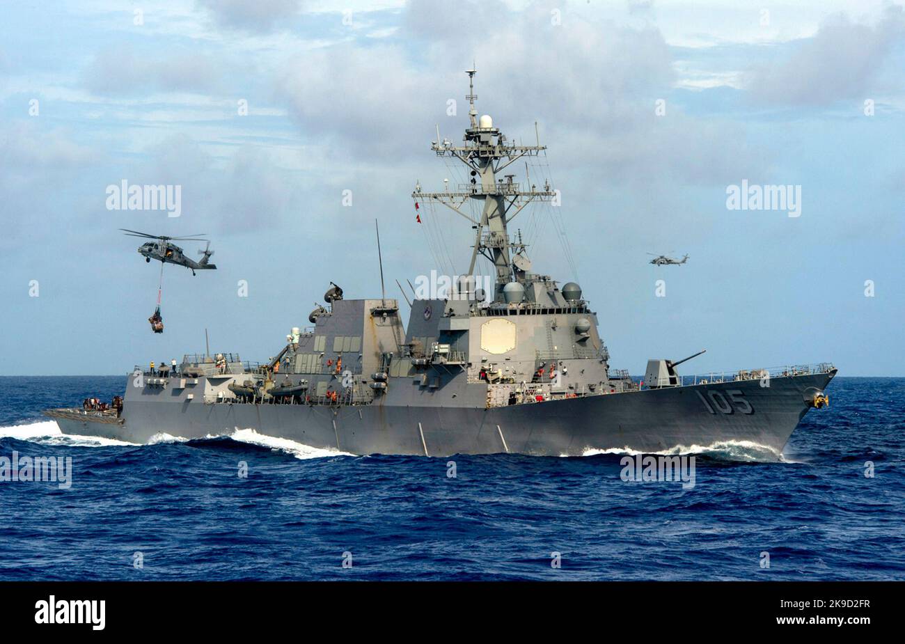 The Arleigh Burke-class guided-missile destroyer USS Dewey (DDG 105) U.S. Navy Stock Photo