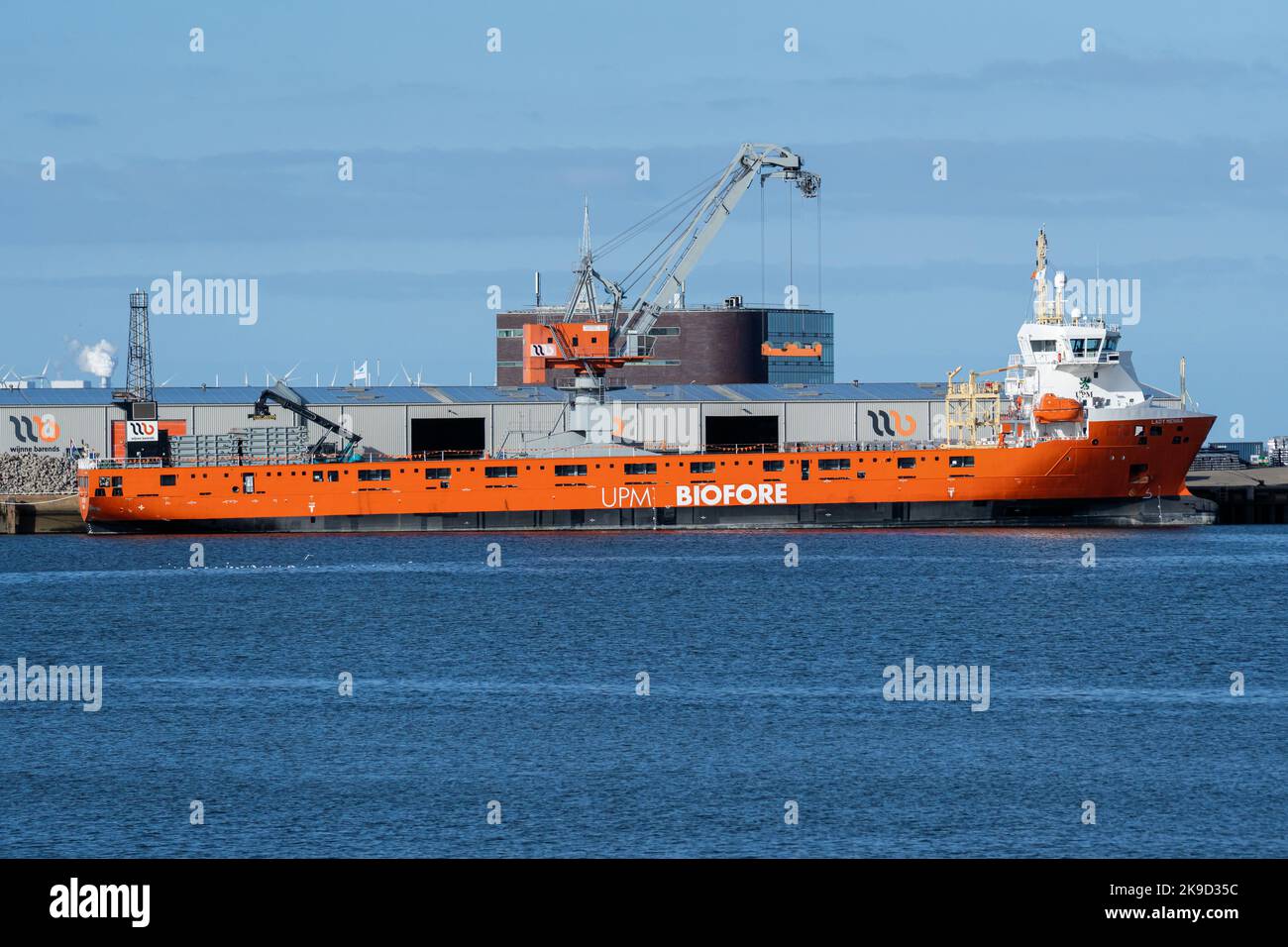 Wijnne Barends general cargo vessel LADY MENNA in the port of Delfzijl, Netherlands Stock Photo
