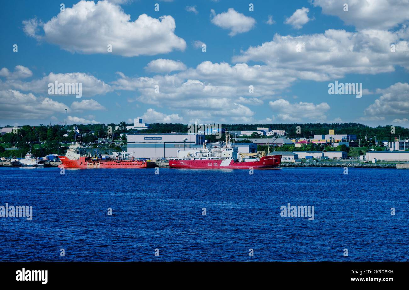 HALIFAX, NOVA SCOTIA - September 2, 2022: A tanker is a ship designed to transport liquids in bulk. Prior to the late 19th century, technology had sim Stock Photo