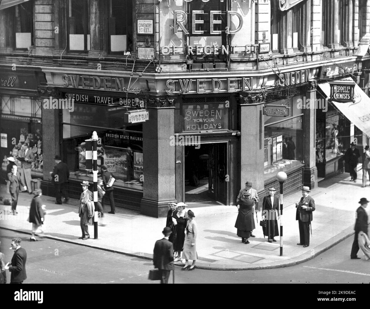 Swedish Travel Bureau "on Coventry Street in London. The travel agency ...