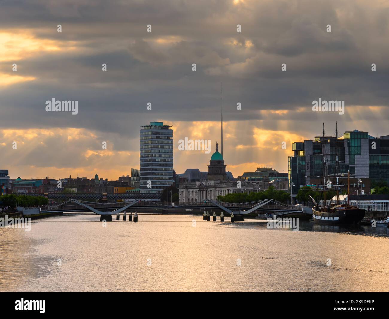 Dublin City riverside - Ireland Stock Photo