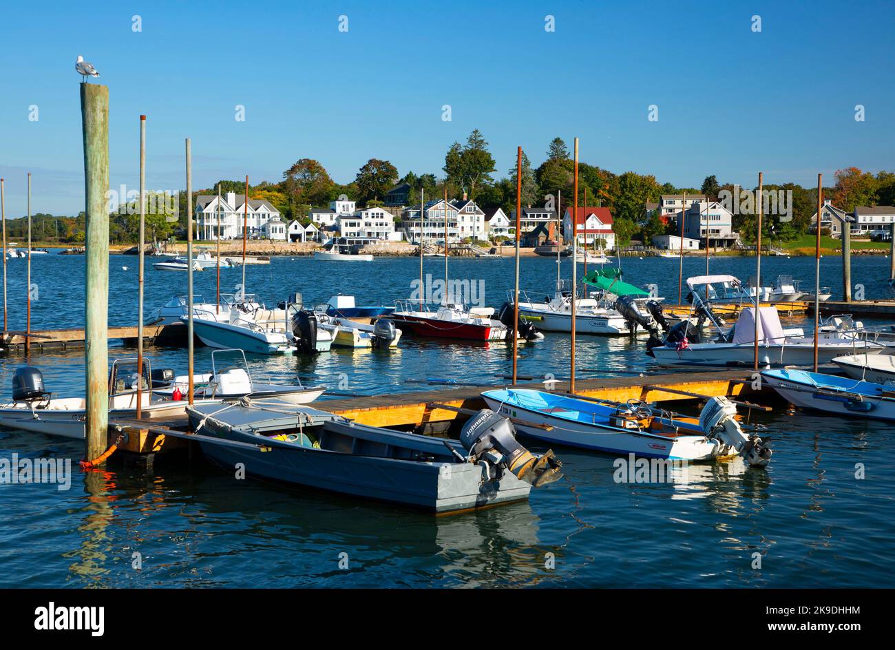 Boat dock on Long Island Sound, Madeira Park, Branford, Connecticut