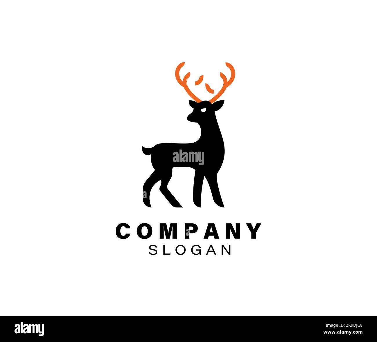 Deer Gazelle creative design logo vector. Deer illustration Stock