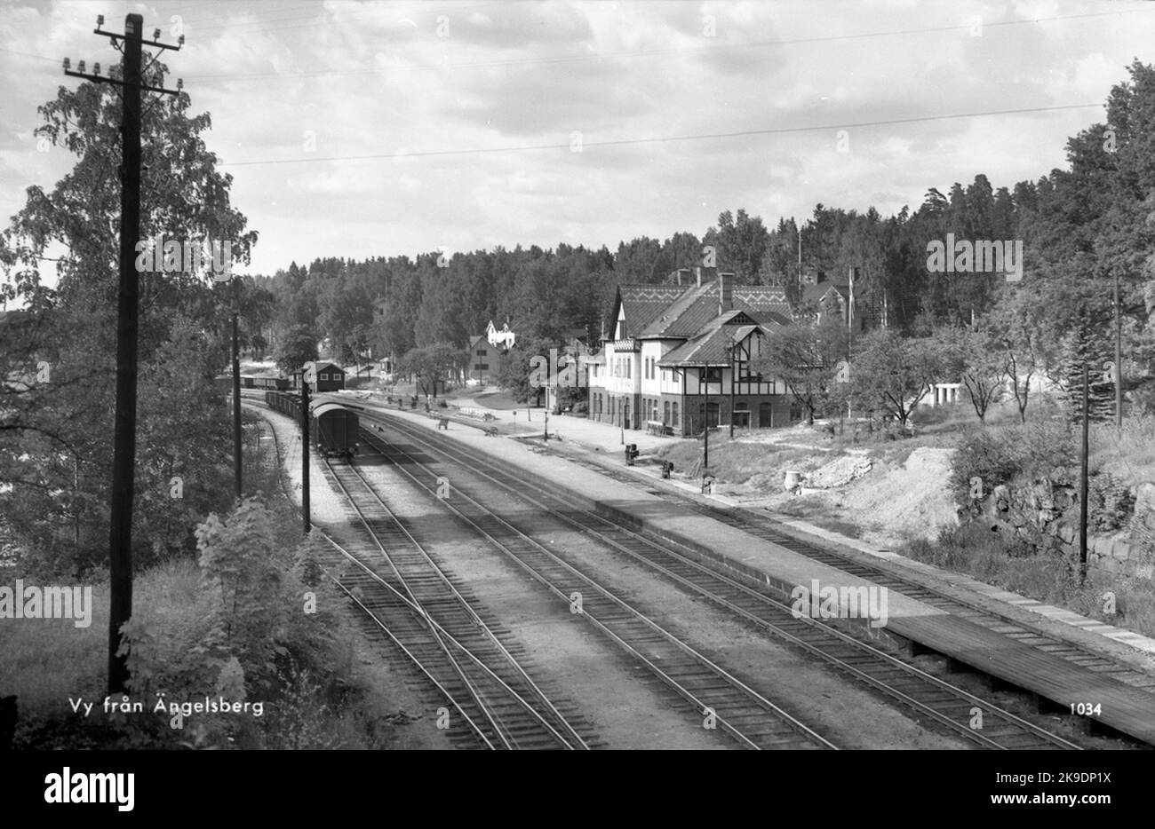 The railway station in Ängelsberg Stock Photo Alamy