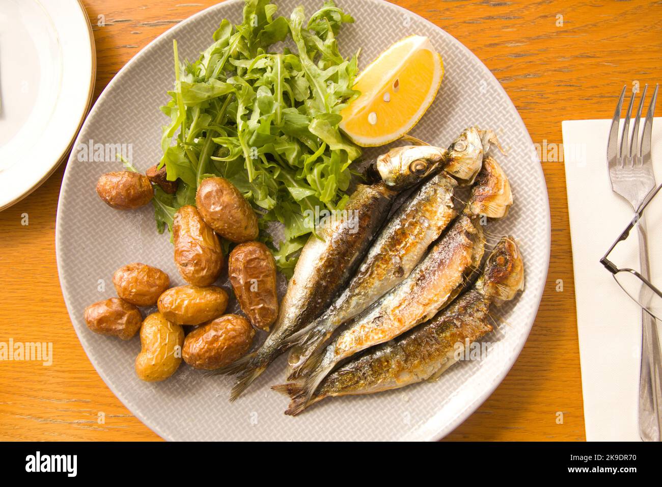France, Cote d'Azur, Nice, grilled sardines, Stock Photo
