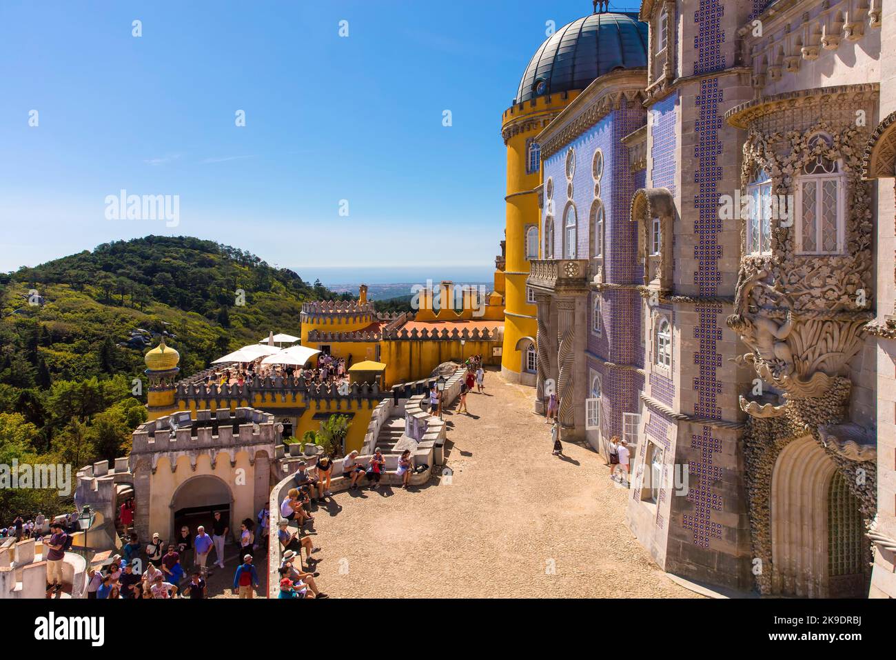 People in the Pena Palace, Sintra, Portugal Stock Photo