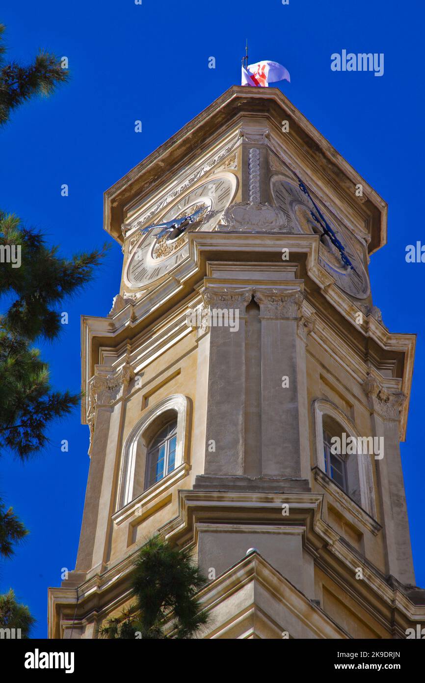 France, Cote d'Azur, Nice,  Tour d'Horloge, clock tower, Stock Photo