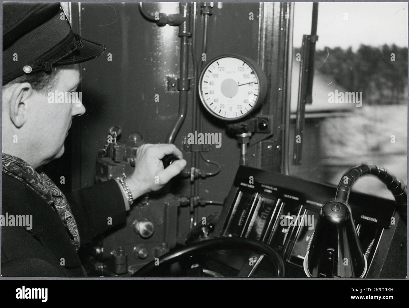 The train driver at the locomotive to the first electric train on the ...