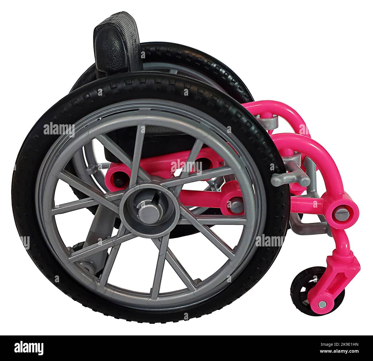 A pink low back Wheelchair used to get around Stock Photo Alamy