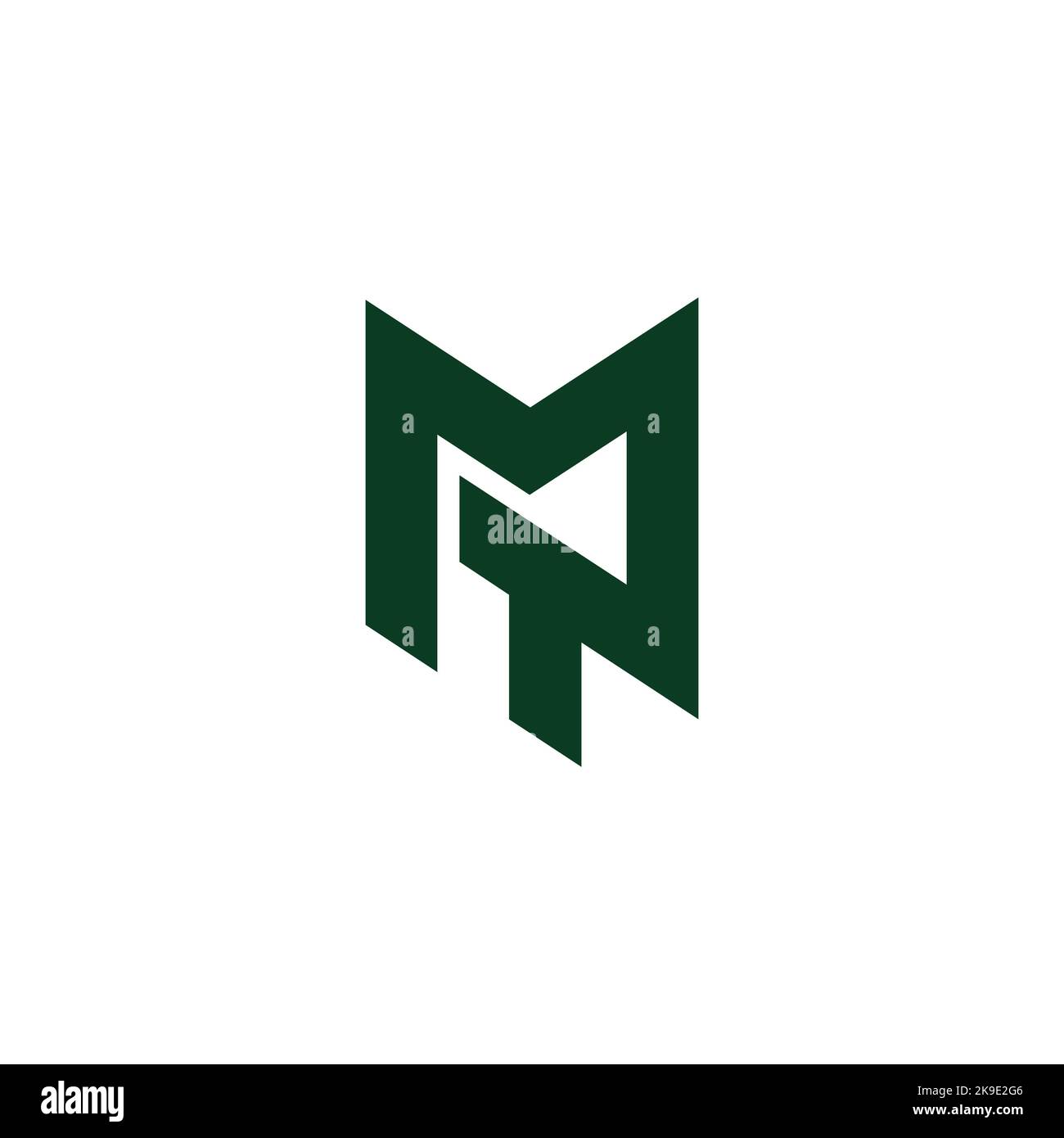 letter mt simple linked line logo vector Stock Vector