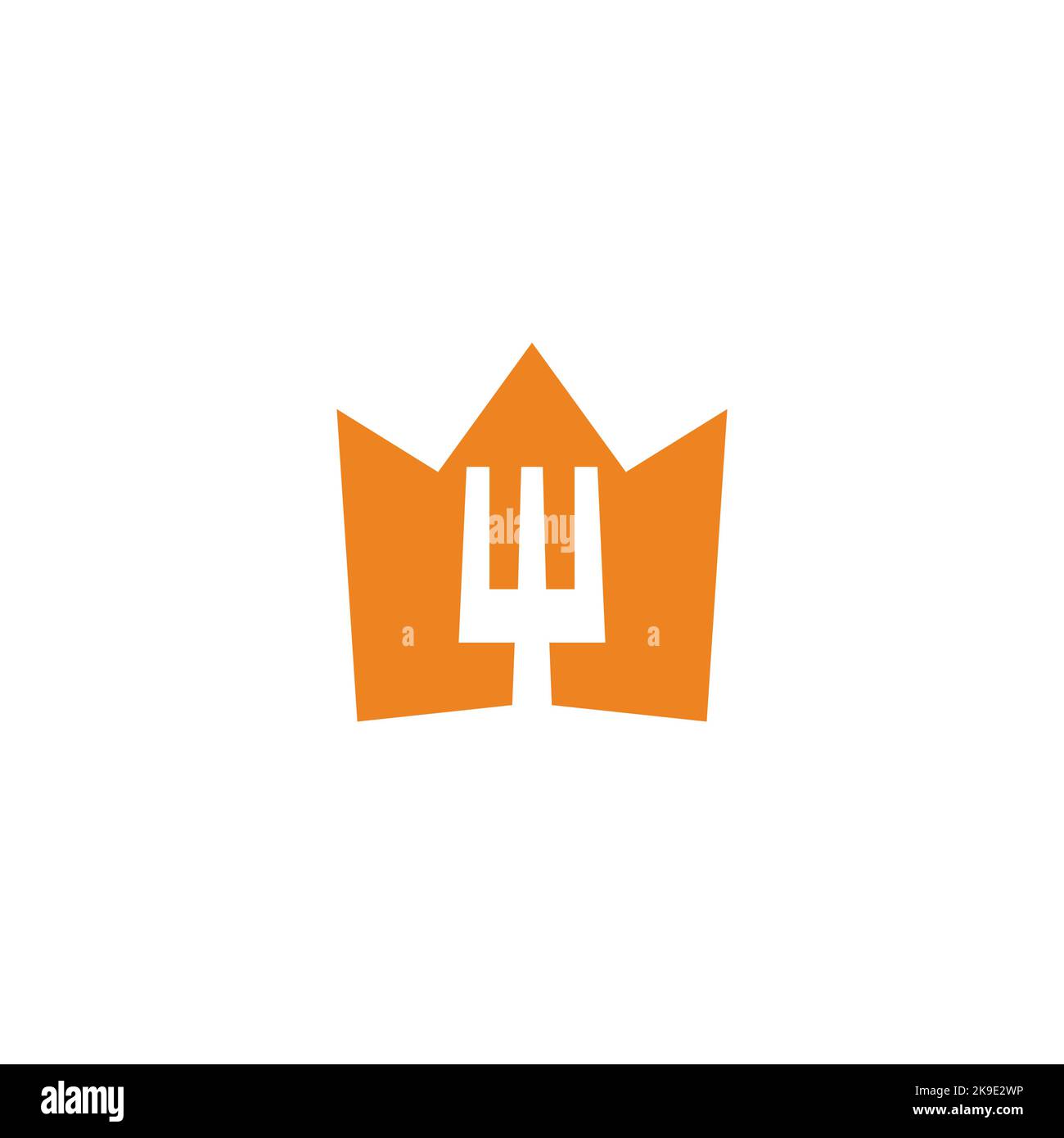 fork spoon food crown symbol vector Stock Vector