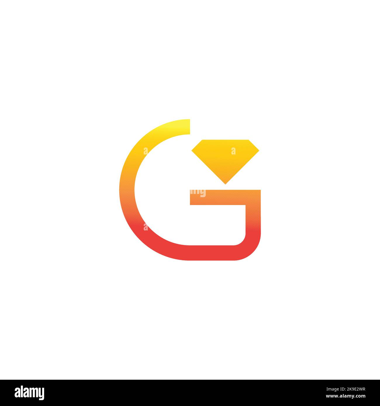 letter g gold diamond simple gradient logo vector Stock Vector