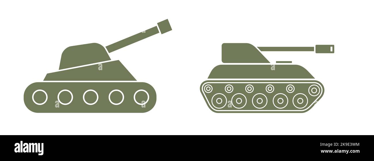 Heavy weapons. Tank, selfpropelled howitzer. Flat illustration