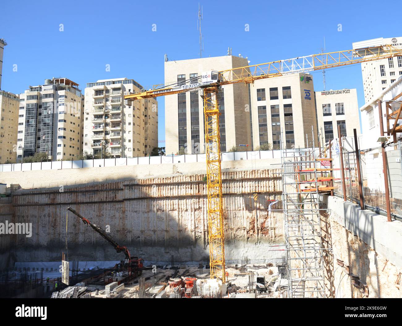 Israel Building Projects Jerusalem Gateway project under construction in August 2022. Jerusalem ...